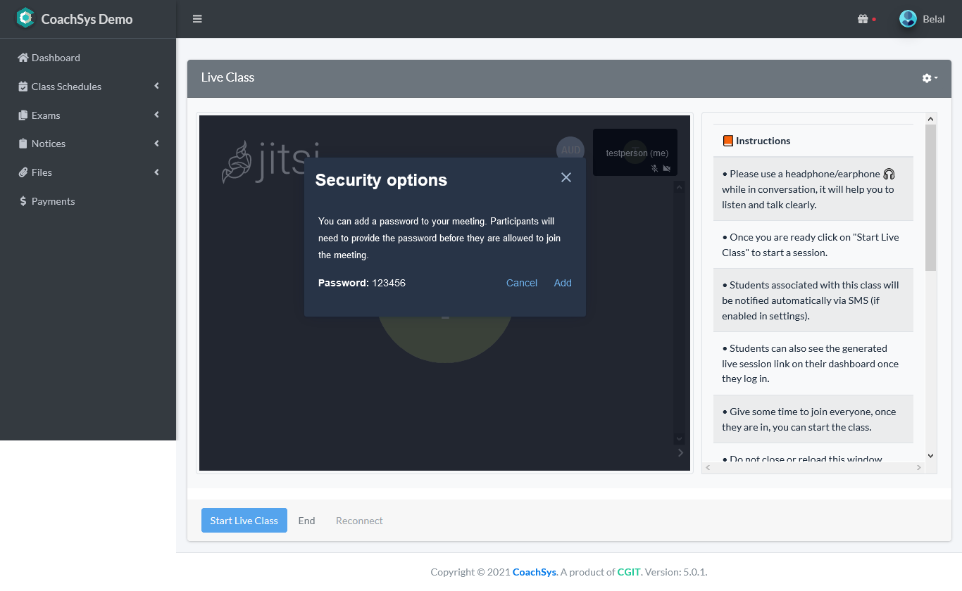 addpasswordformeeting