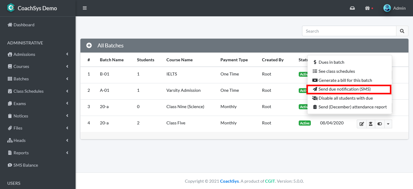 Sending Due Notifications