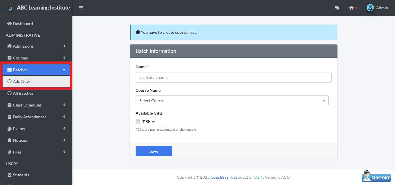 নতুন ব্যাচ সংযুক্ত