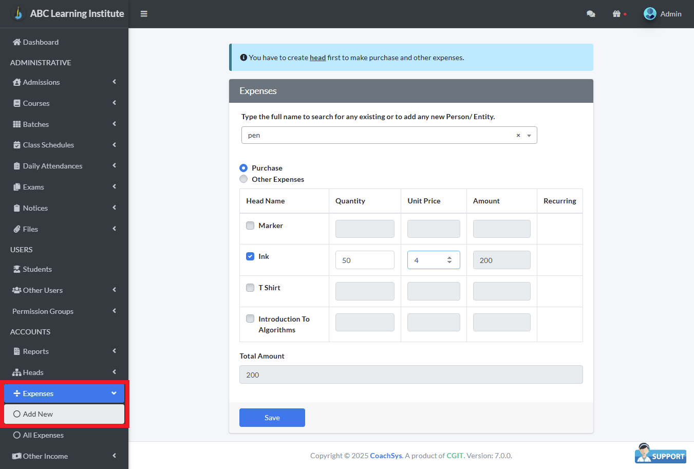 নতুন খরচ যোগ।