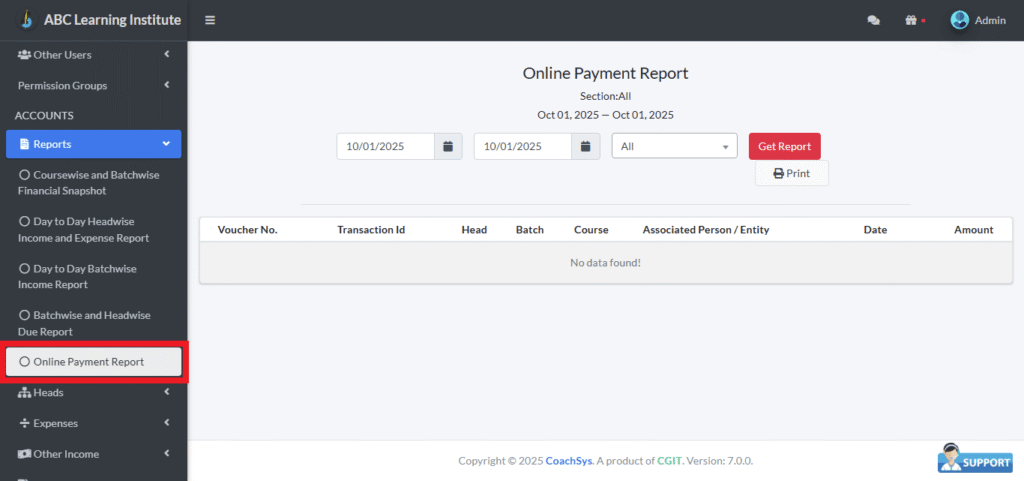 Online Payments Report