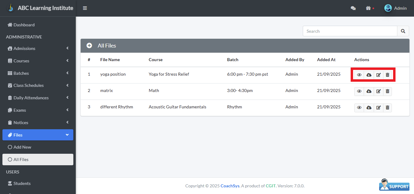 ফাইল ডাউনলোড, ডিলিট এবং পরিবর্তন।