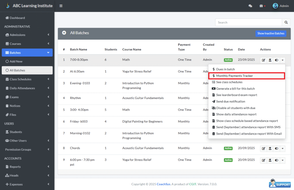 monthly payments tracker