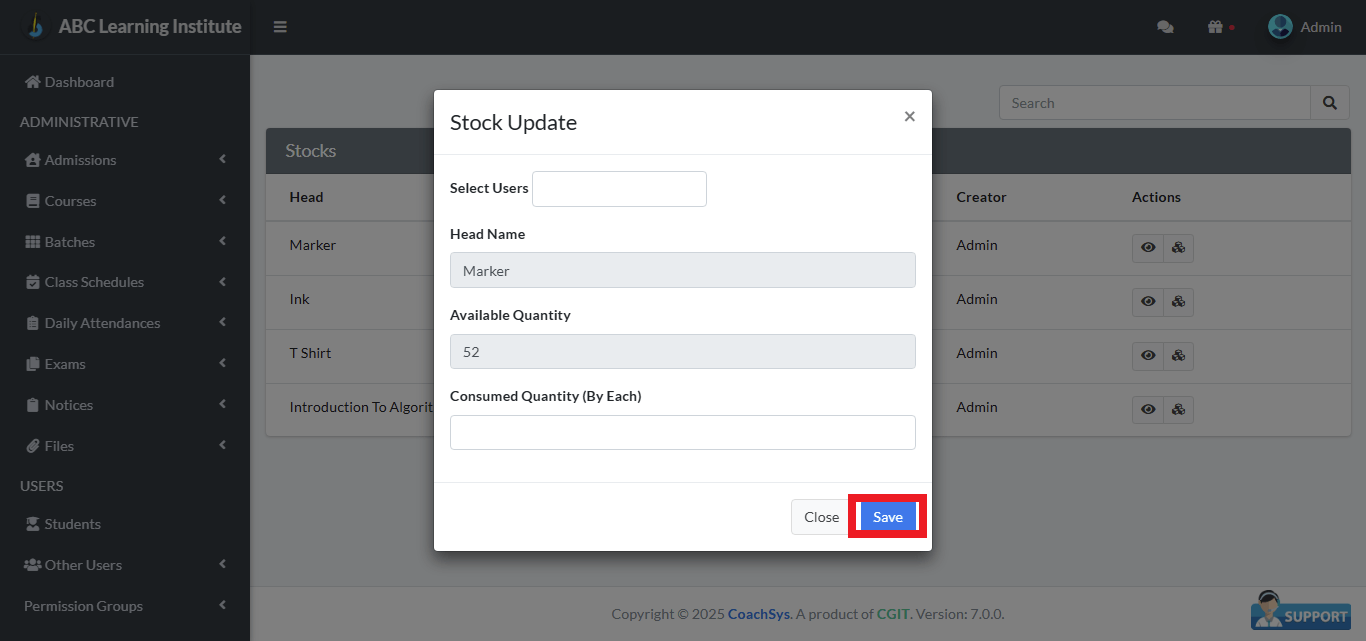 মজুদ পণ্যের হাল-নাগাদ।